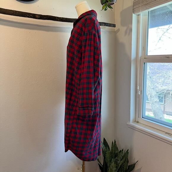 Vintage 90s Disney Mickey Mouse Red Cotton Flannel Sleep Shirt Size XL - Picture 3 of 12